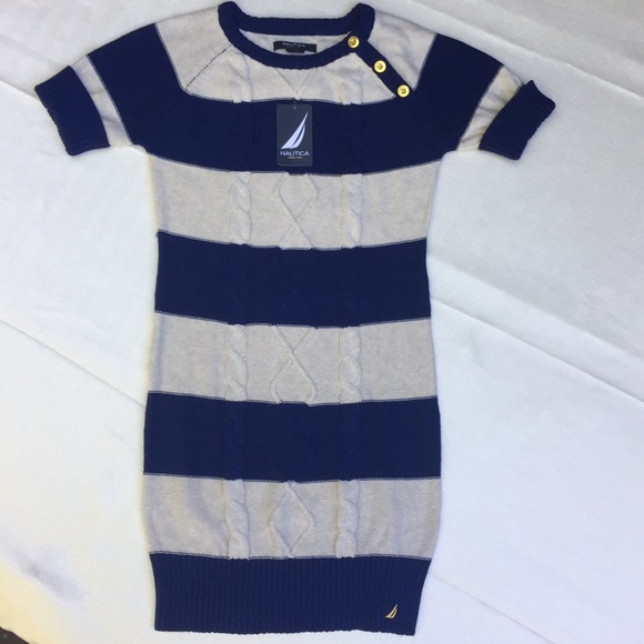Nautica Other - Nautica Navy & Tan Cable Sweater Dress.18137